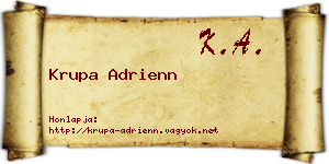 Krupa Adrienn névjegykártya